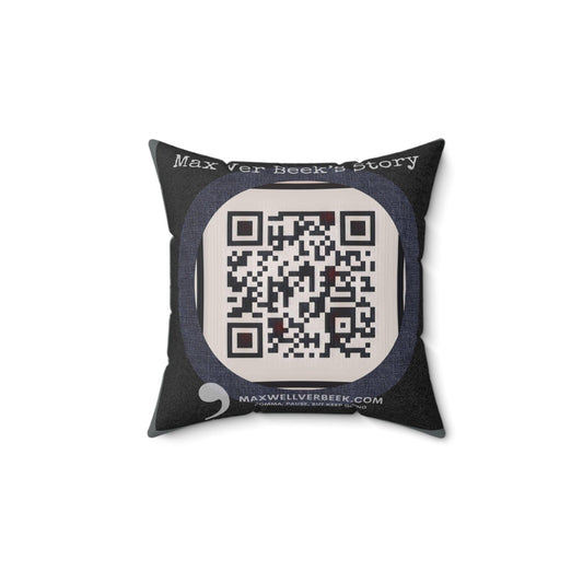 Spun Polyester Square Max Ver Beek QR Code Pillow