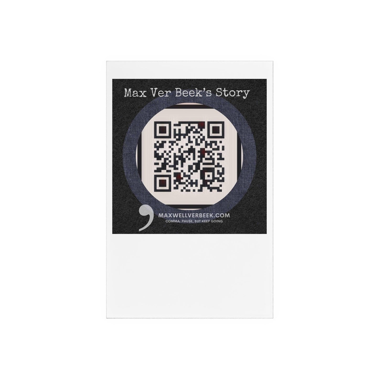 Max Ver Beek QR Code Acrylic Sign with Wooden Stand