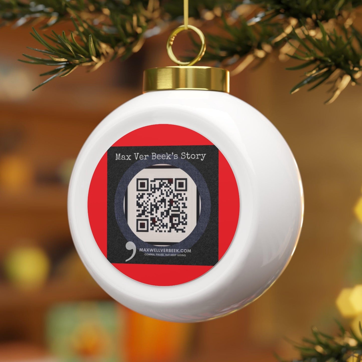 Max Ver Beek QR Code Christmas Ball Ornament