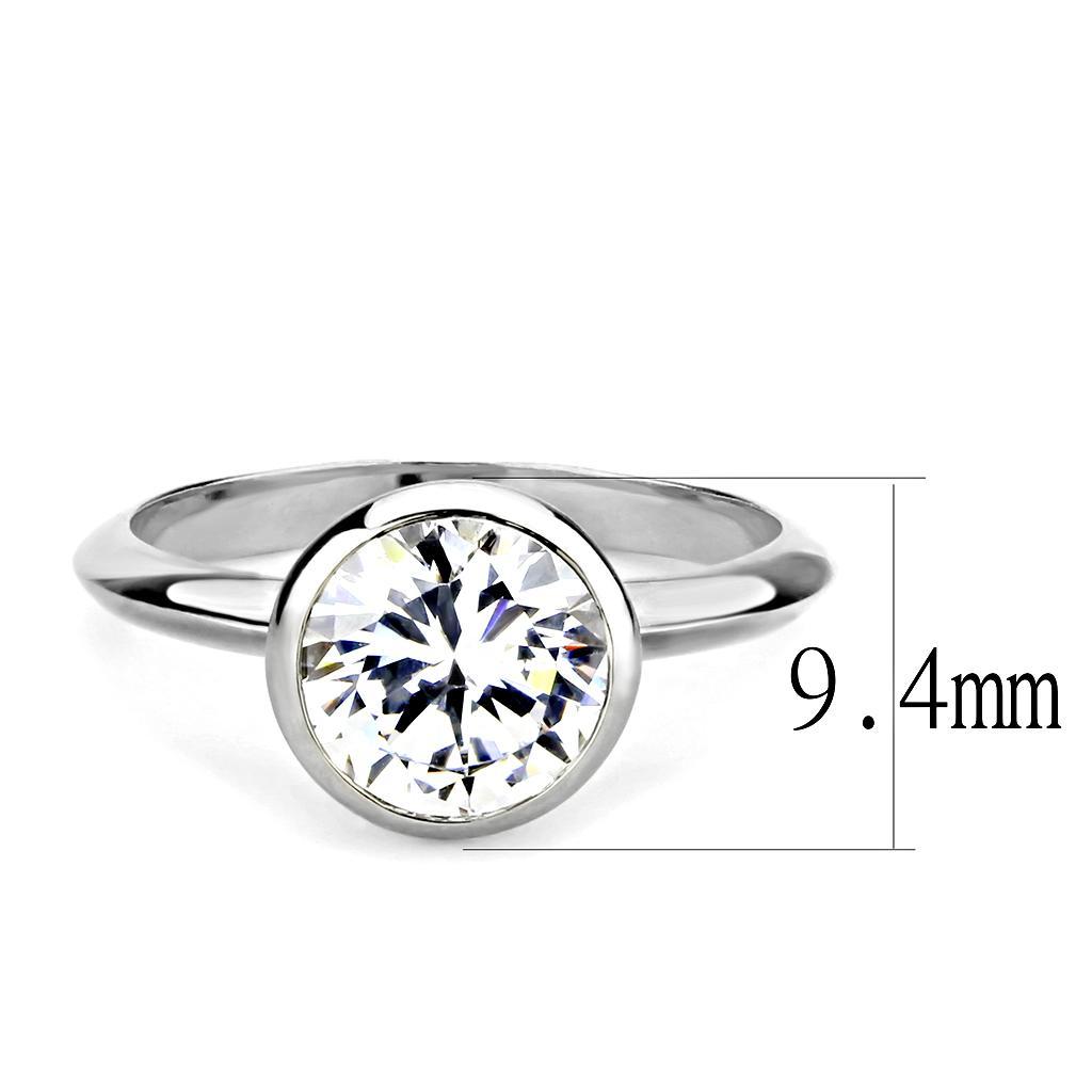 Rhodium Brass Ring with AAA Grade CZ