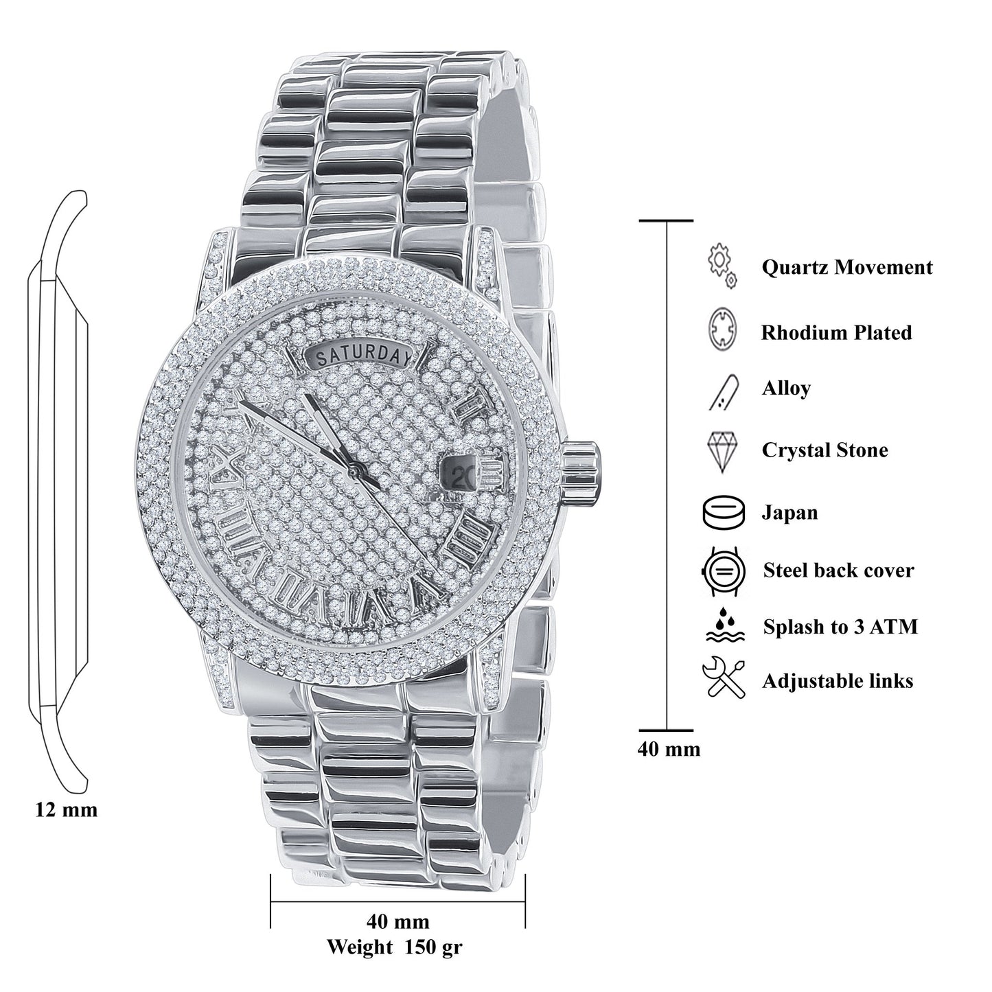 FLABBERGASTING BLING METAL WATCH| 562641