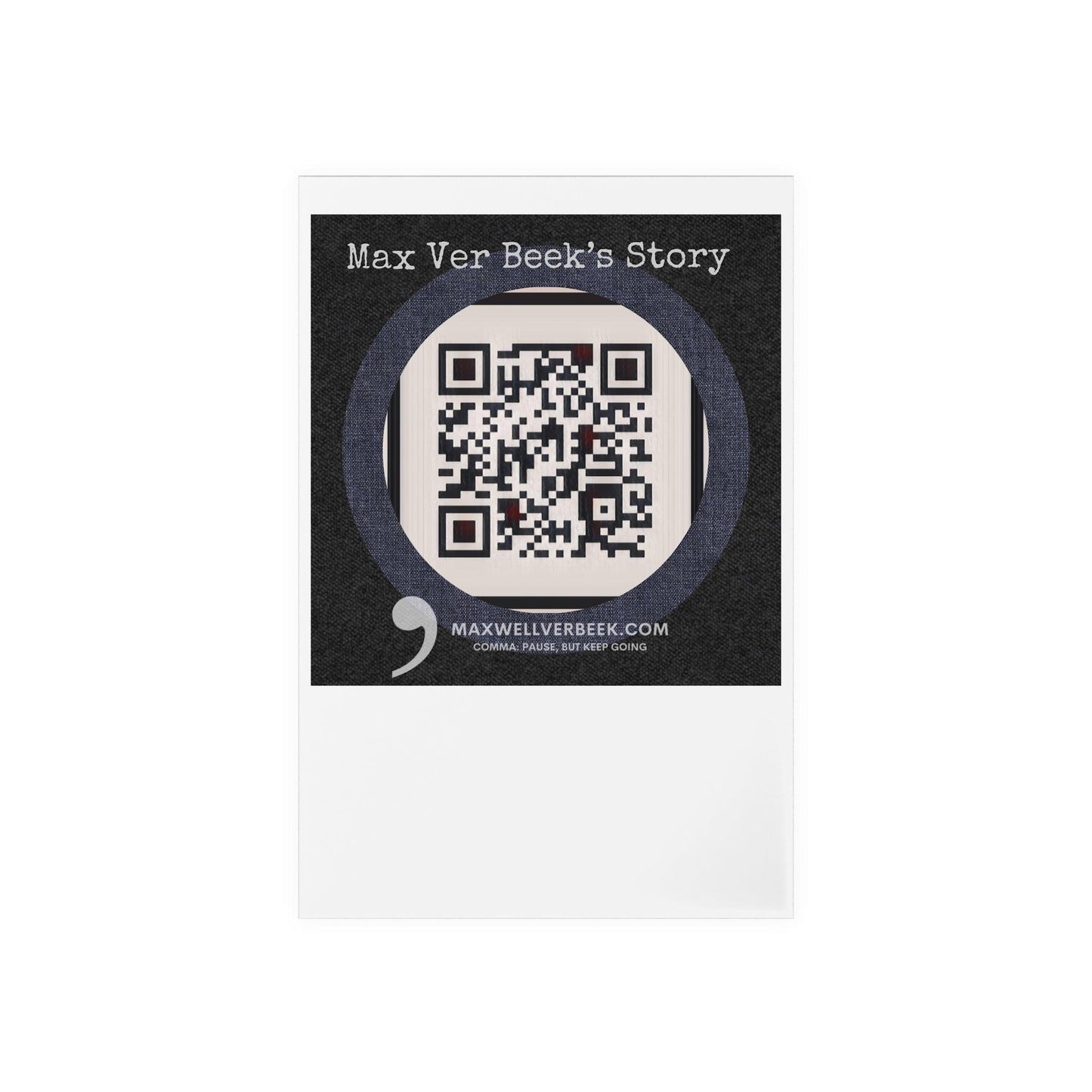 Max Ver Beek QR Code Acrylic Sign with Wooden Stand