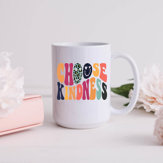 Choose Kindness Retro Smiley 15oz Mug