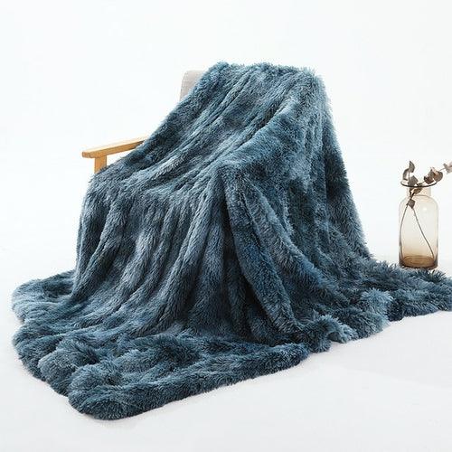 Super Soft Long Faux Fur Coral Fleece Blanket Warm Plush Cozy