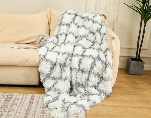 Super Soft Long Faux Fur Coral Fleece Blanket Warm Plush Cozy