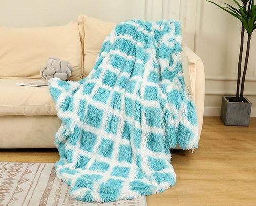 Super Soft Long Faux Fur Coral Fleece Blanket Warm Plush Cozy