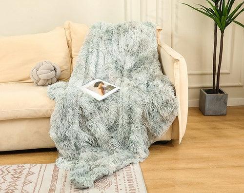 Super Soft Long Faux Fur Coral Fleece Blanket Warm Plush Cozy