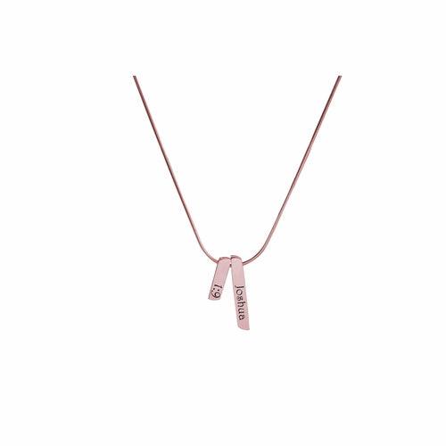 Double Bar Bible Verse Necklace By Pink Box