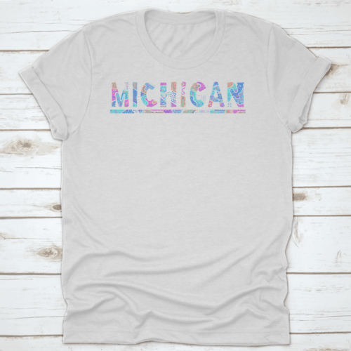 Michigan. Multicolor Doodle Isolate Contrast Inscription. Patterned