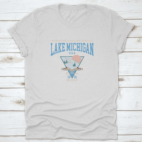 Retro College Varsity Font Typography Lake Michigan State Slogan