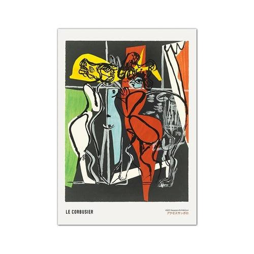 Le Corbusier Exhibition Poster 1954 French Art Museum Print Cubism