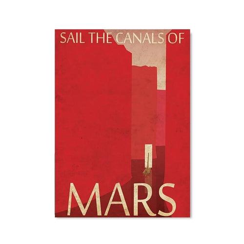 Mid Century Space Travel Vintage Retro Posters Universal Planet Mars