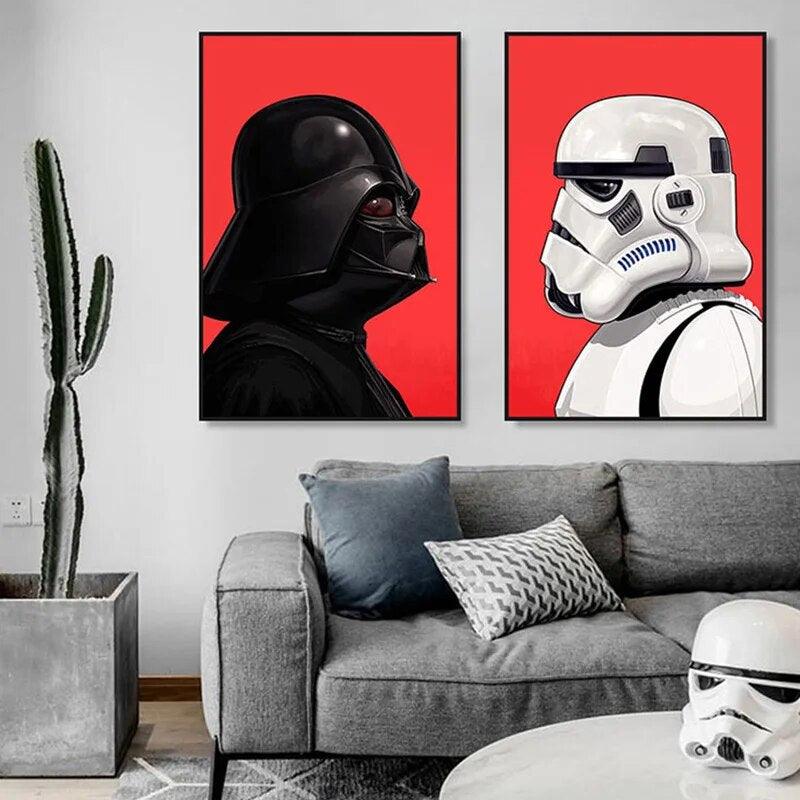 Star Wars Movie Canvas Art Paintings Poster and Print Black Warrior