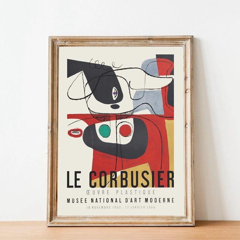 Le Corbusier Exhibition Poster 1954 French Art Museum Print Cubism