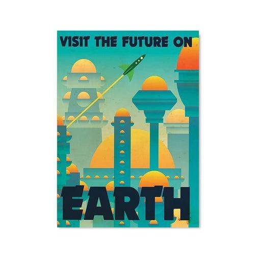 Mid Century Space Travel Vintage Retro Posters Universal Planet Mars