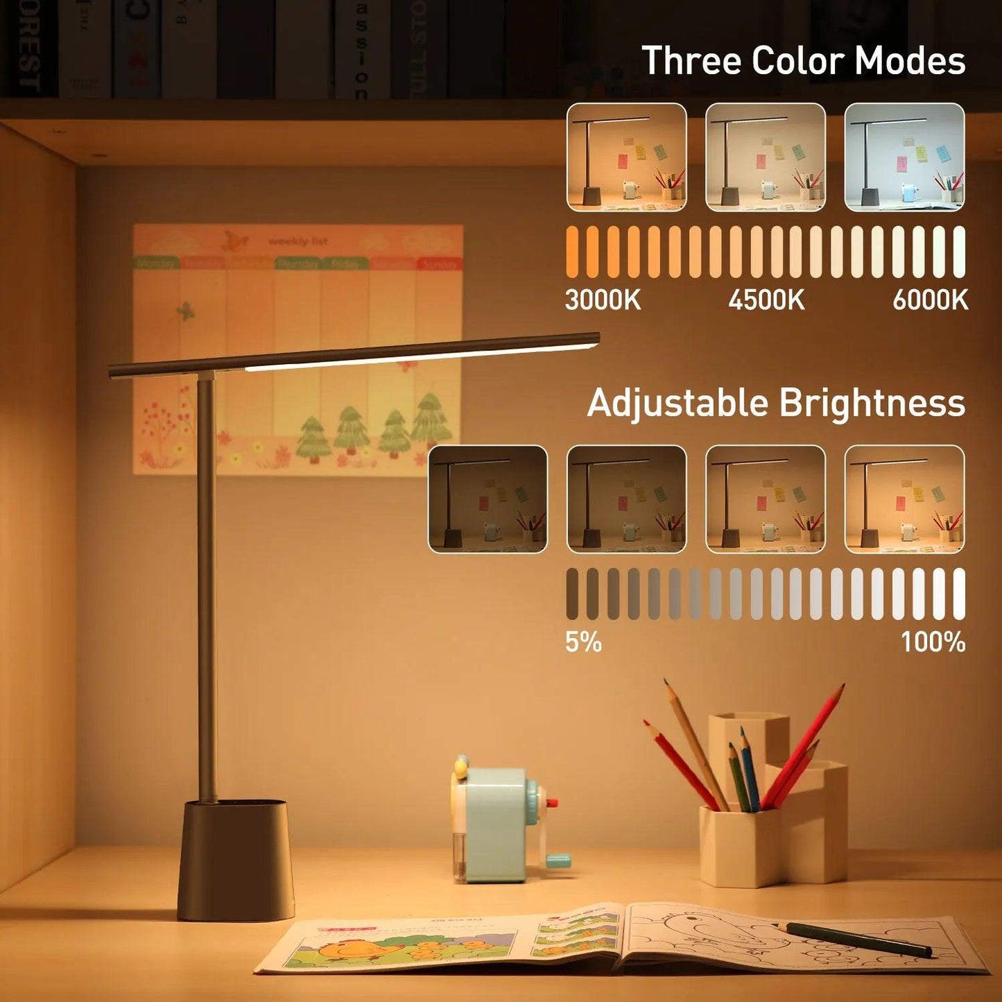 Baseus LED Desk Lamp Eye Protect Study Dimmable Office Light Foldable - MaxwellVerBeek.com