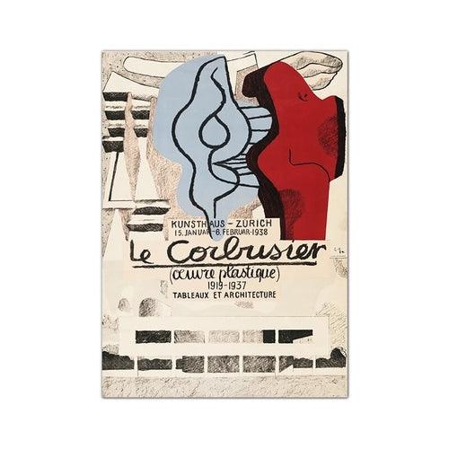 Le Corbusier Exhibition Poster 1954 French Art Museum Print Cubism