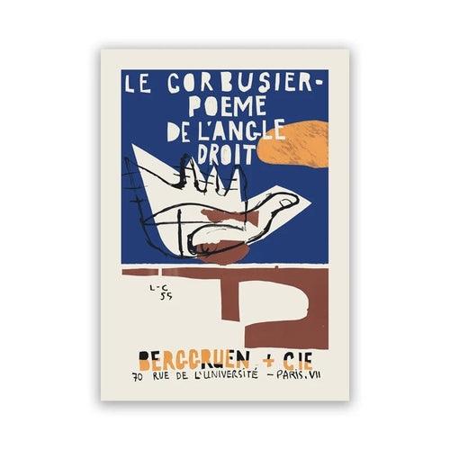 Le Corbusier Exhibition Poster 1954 French Art Museum Print Cubism