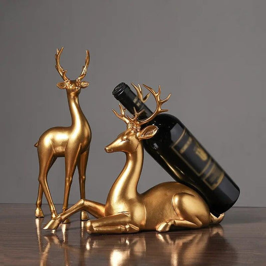 Luxury Golden Elk Figurine Creative Resin Animal Statue Crafts Decor