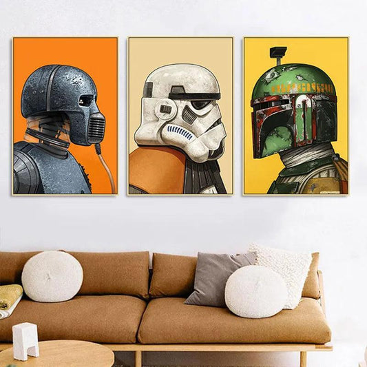 Star Wars Movie Canvas Art Paintings Poster and Print Black Warrior