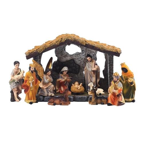 Nativity Scene Set Baby Jesus Christmas Figurines Hand Painted Table