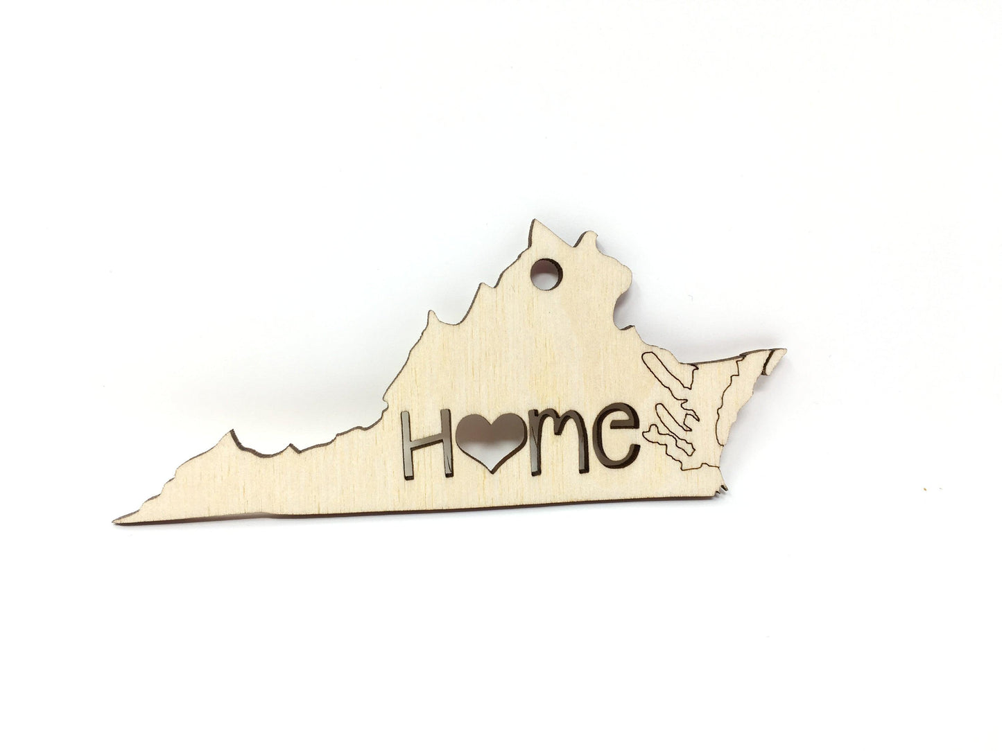 Virginia State Wood Christmas Ornament