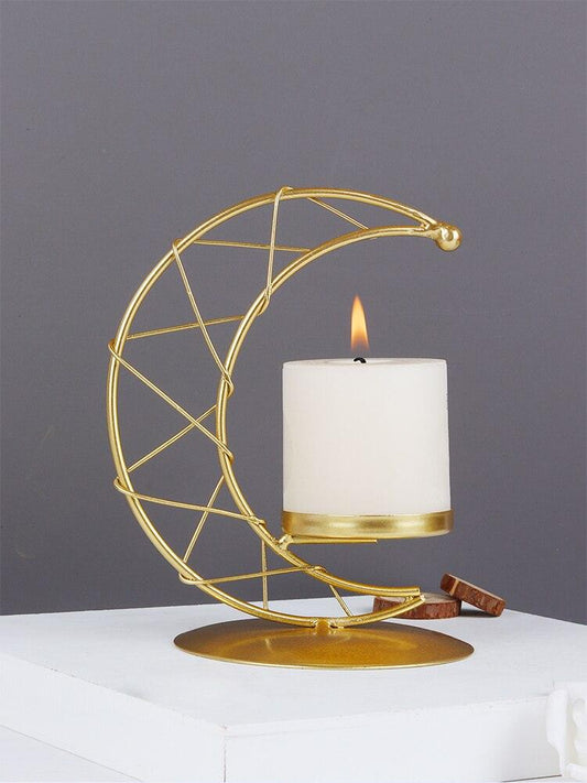 Modern Moon Metal Candlestick Romantic Wedding Candle Holders