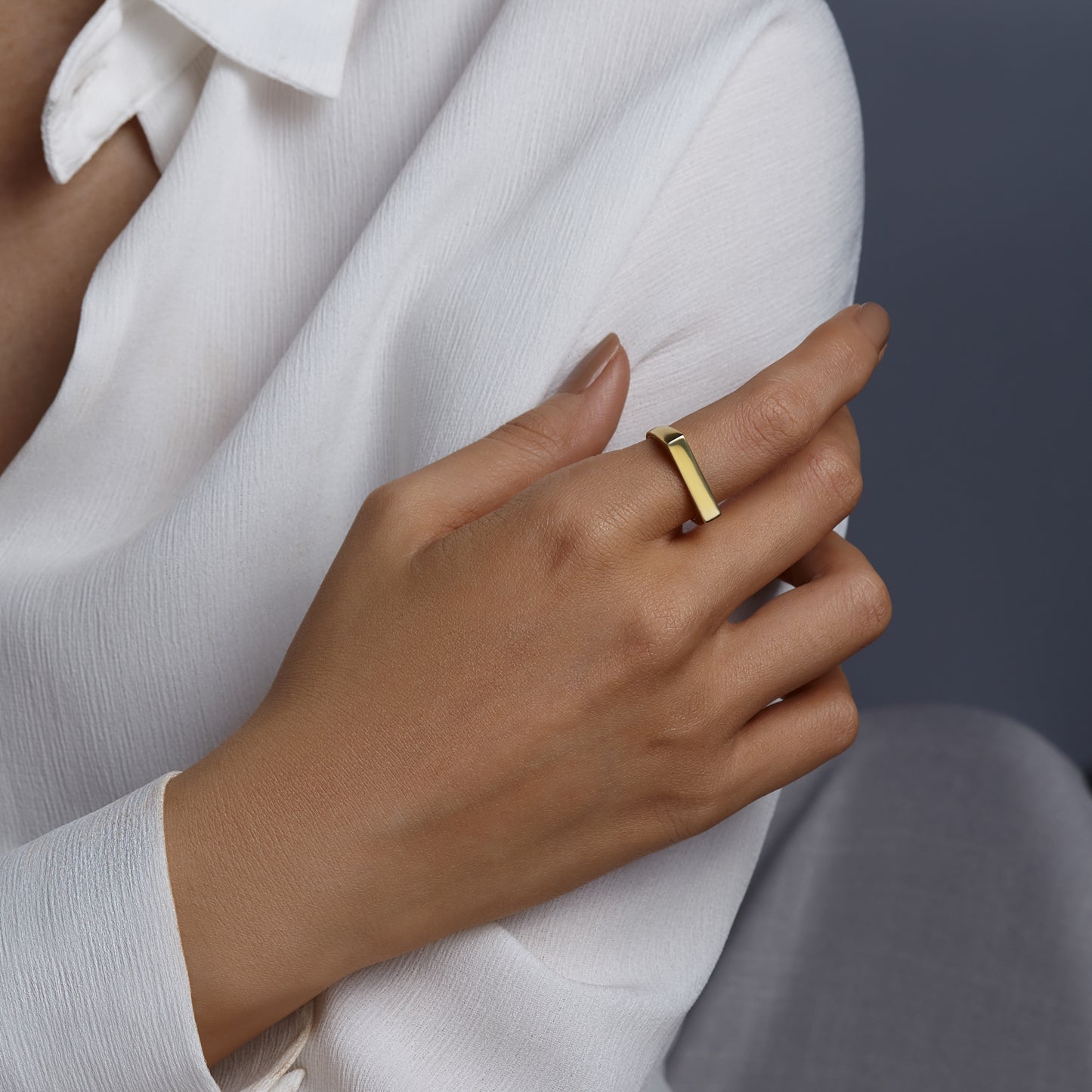 Signet Gold Ring Statement Ring