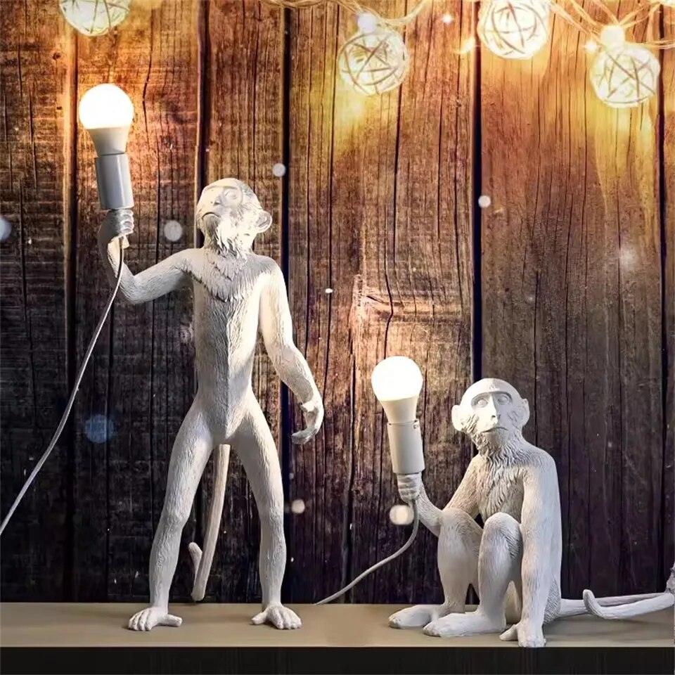 Modern LED Art Monkey Floor Light Resin LED Floor Lamp for Living