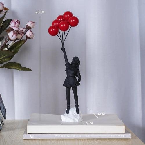 New Banksy Balloon Girl Resin Sculptures Figurines Flying Balloon Girl