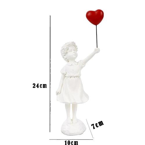 New Banksy Balloon Girl Resin Sculptures Figurines Flying Balloon Girl