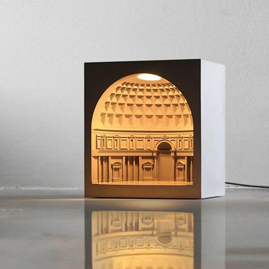 Pantheon Table Lamp Architectural Night Light Designer Cement Table