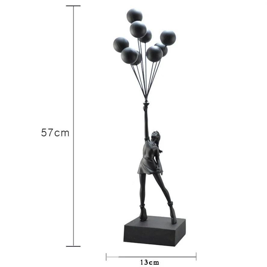 New Banksy Balloon Girl Resin Sculptures Figurines Flying Balloon Girl