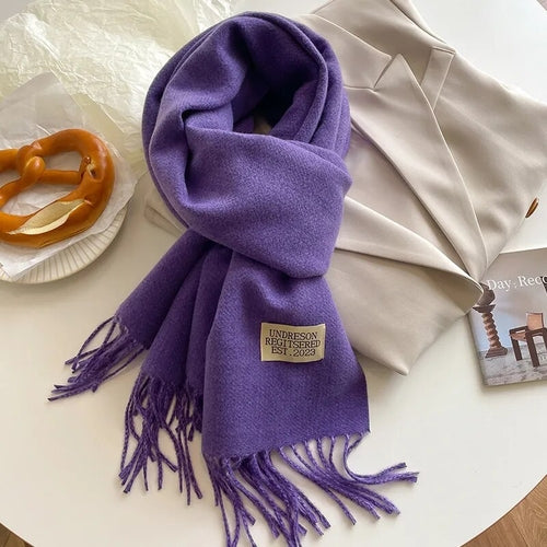 Fashion Solid Cashmere Warm Scarf New Design Pashmina Winter Double