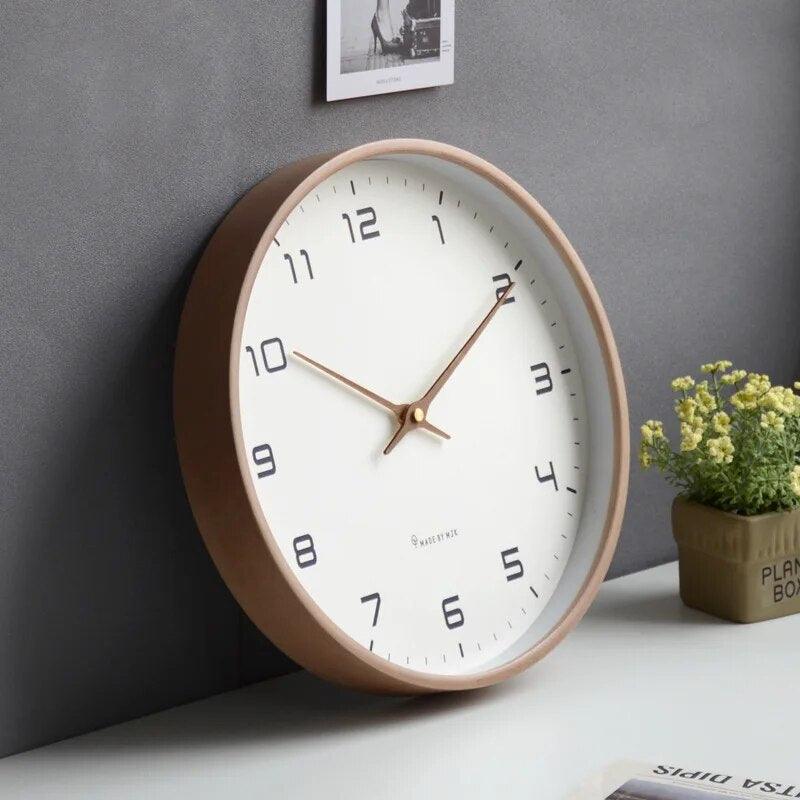 Nordic European Style Wooden Wall Clock Modern Design Nordic Minimalis