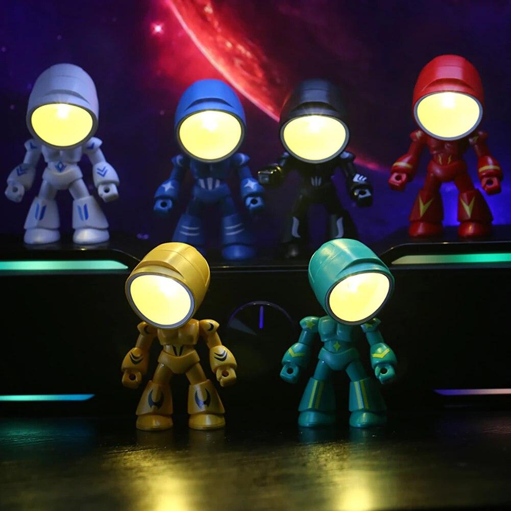 Mini Night Light LED Cartoon Cute Hero Police Desk Lamp Desktop