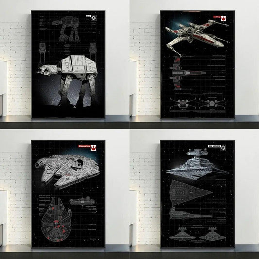 Disney Millennium Falcon Vehicle Schematics Posters and Prints Moive - MaxwellVerBeek.com