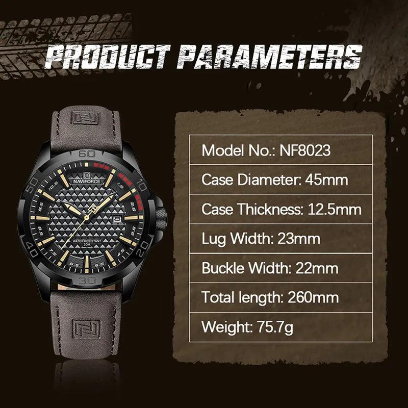 NAVIFORCE Men Casual Sport Military Quartz Calendar Wrist Watch