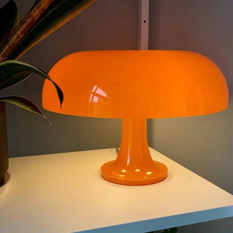 Modern minimalist LED orange White mushroom table lamp imported from