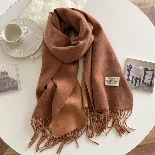 Fashion Solid Cashmere Warm Scarf New Design Pashmina Winter Double