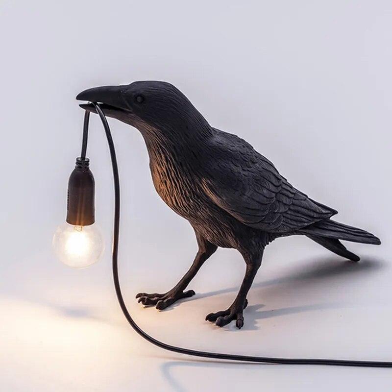 Resin Lucky Bird Crow Wall Lamp Table Lamp Night Light Bedroom Bedside