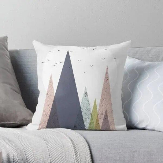 Mid Century Scandinavian Mountains Printing Throw Pillow Cover