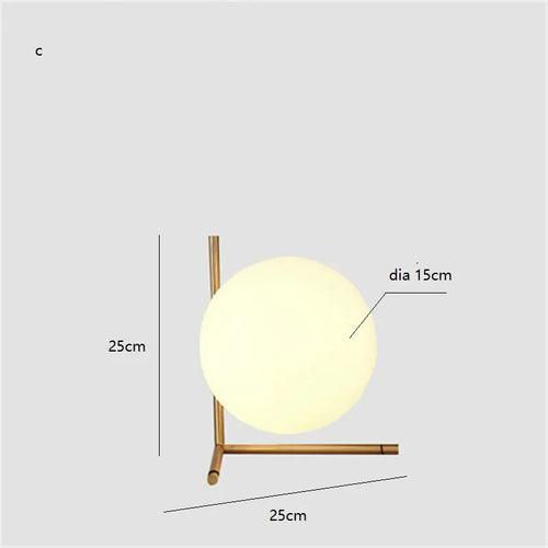 Modern Glass Ball Table Lamp Side Table Light E27 Loft for Bedroom Bed