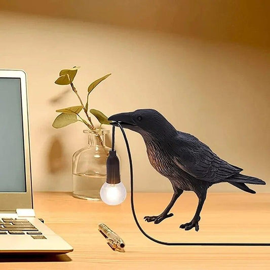 Resin Lucky Bird Crow Wall Lamp Table Lamp Night Light Bedroom Bedside