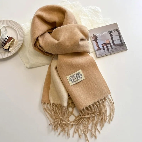 Fashion Solid Cashmere Warm Scarf New Design Pashmina Winter Double