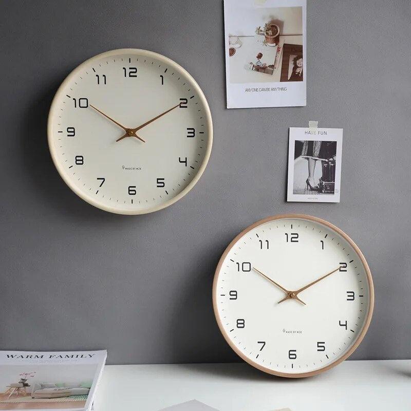 Nordic European Style Wooden Wall Clock Modern Design Nordic Minimalis