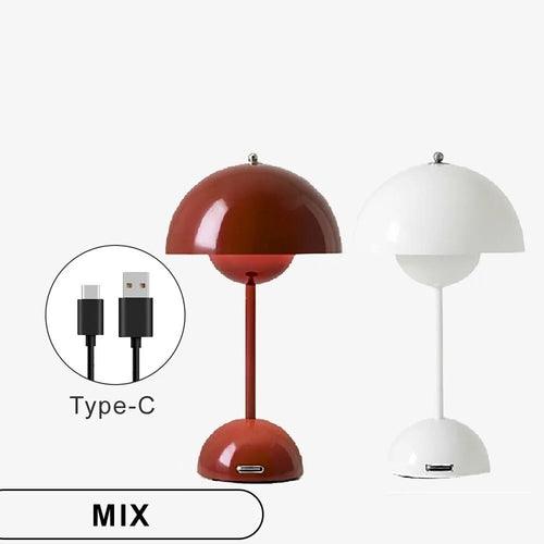 Mushroom Flower Bud Rechargeable LED Table Lamps Desk Night For