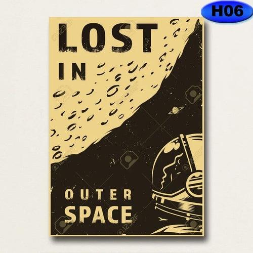 Outer Space Visions of The Future Travel Collection Posters Vintage