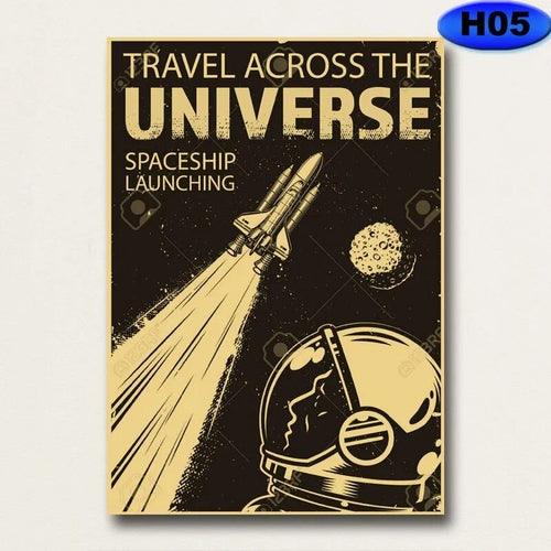 Outer Space Visions of The Future Travel Collection Posters Vintage