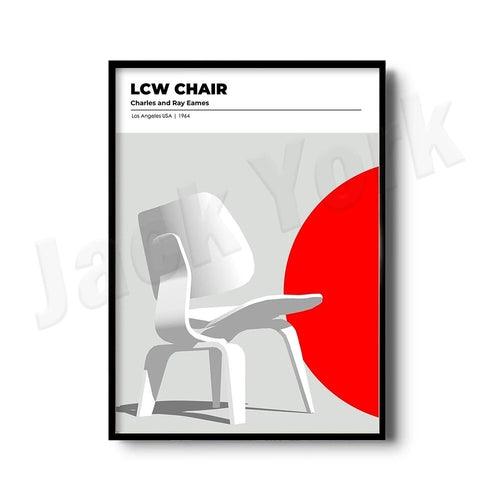 Vintage chair print, Barcelona chair, iconic chair design, mid-century